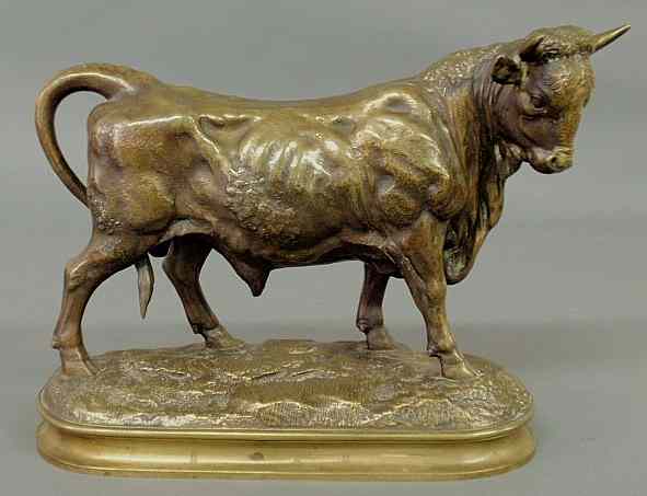 Appraisal: Arson Alphonse Alexandr French - bronze of a bull th