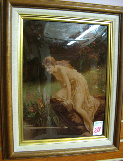 Appraisal: CRYSTOLEUM depicting a scantily clad wood nymph gazing into a