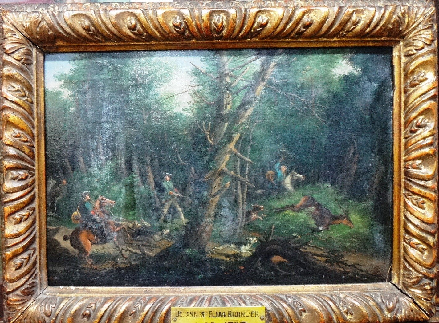 Appraisal: Circle of Johannes Elias Ridinger A Hunt oil on canvas