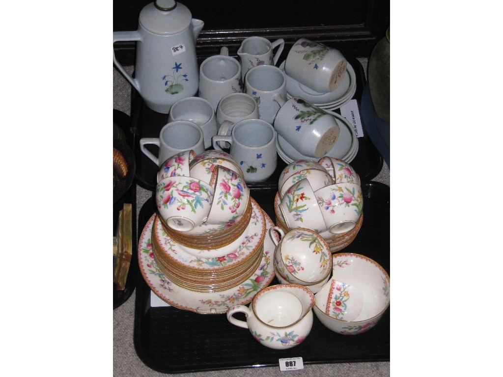 Appraisal: Lot comprising two trays of teawares - Doulton and Buchan