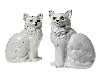 Appraisal: A PAIR OF STAFFORDSHIRE MODELS OF GLASS -EYED CATS seated