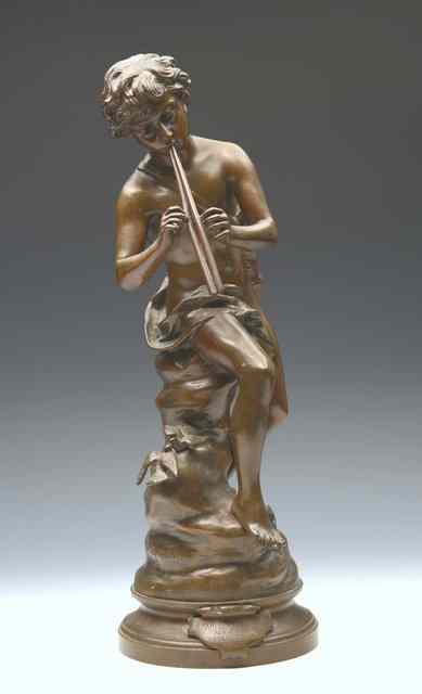 Appraisal: SYLVAIN KINSBURGER FRENCH - Amour Charmeur a bronze figure of