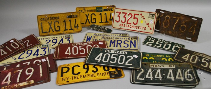 Appraisal: Twenty Vintage Automobile and Other Pressed Metal License Plates California