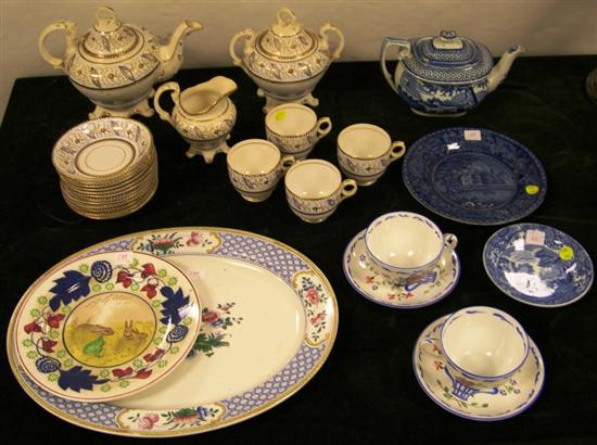 Appraisal: th C partial porcelain tea service including a teapot covered