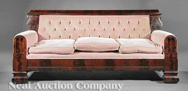 Appraisal: An American Late Classical Carved Mahogany Sofa early th c