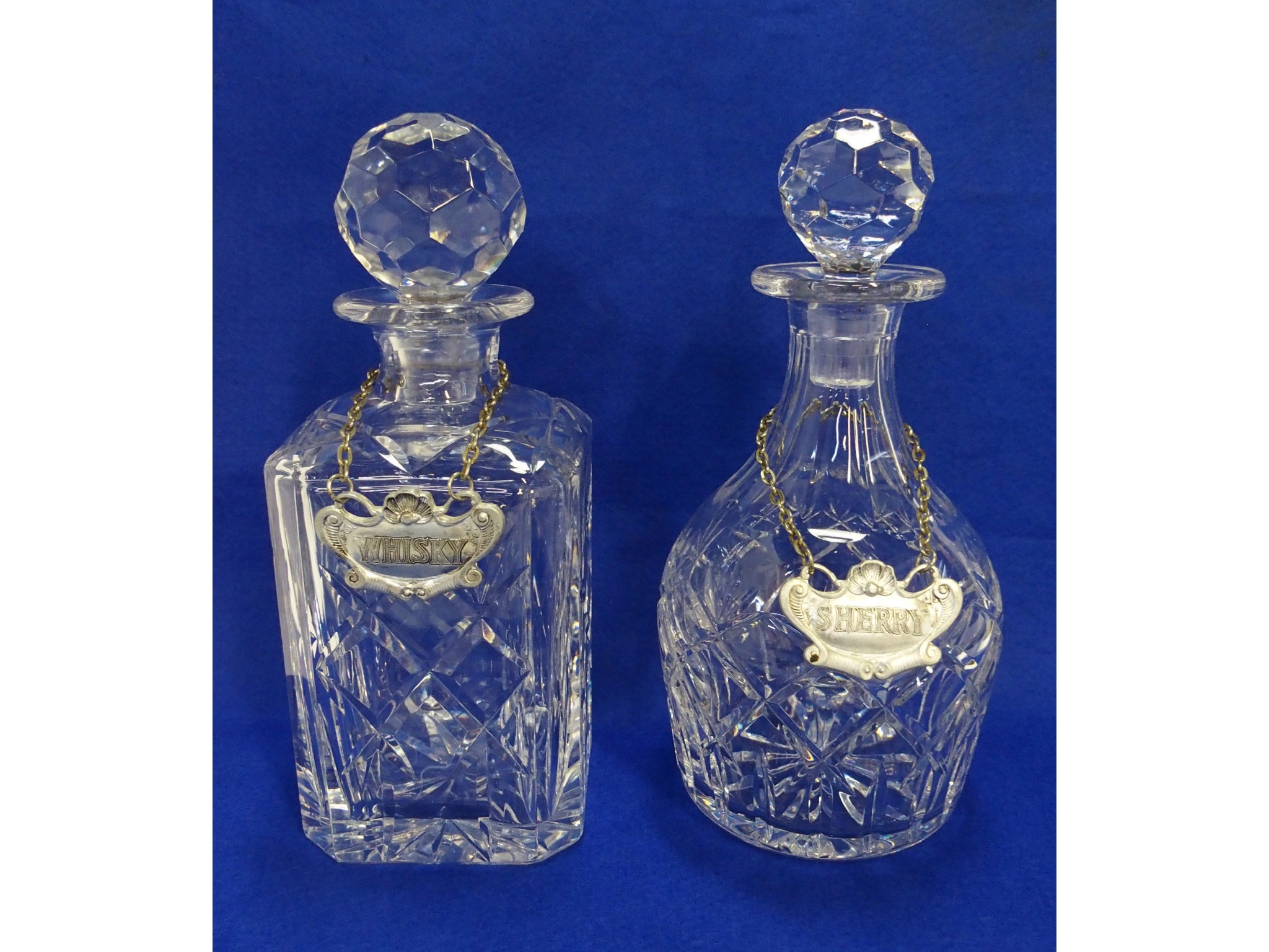 Appraisal: Two Royal Doulton crystal decanters