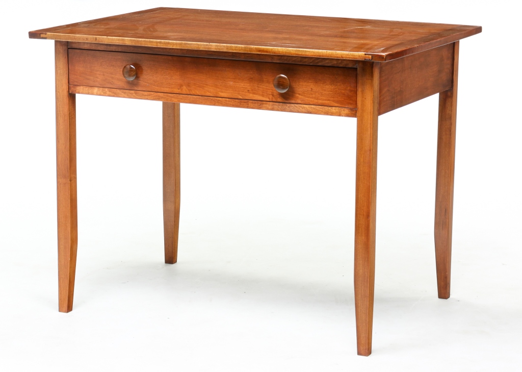 Appraisal: AMERICAN WORK TABLE Late th century birch In the mid