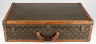 Appraisal: Vintage Louis Vuitton Suitcase initialed MDB Mary Dunwody Bingham very