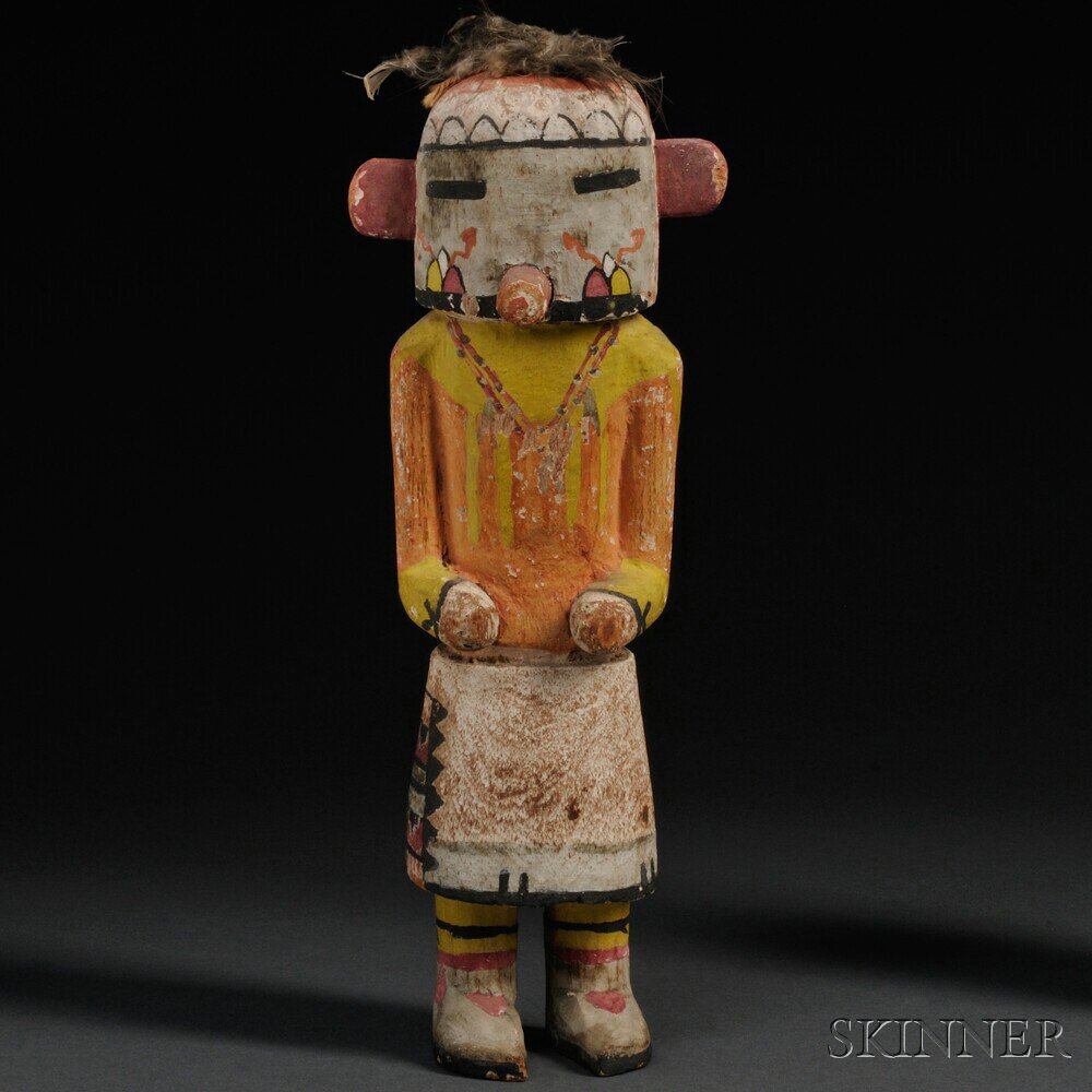 Appraisal: Hopi Polychrome Carved Wood Kachina possibly Early Morning Kachina with