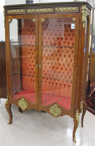 Appraisal: LOUIS XV STYLE ORMOLU MOUNTED MAHOGANY CHINA CABINET featuring double