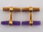 Appraisal: Boucheron A pair of French hallmarked carat gold and amethyst