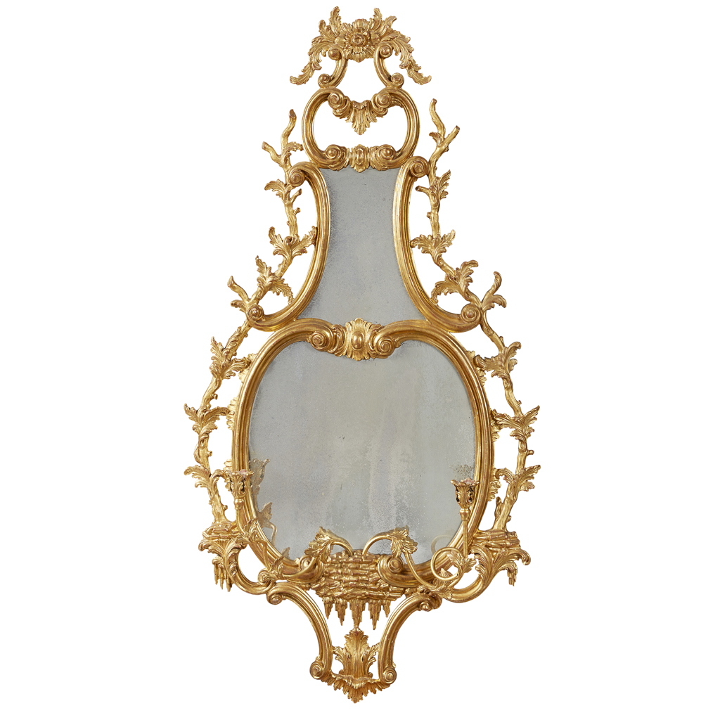 Appraisal: GEORGIAN STYLE GILTWOOD GIRONDOLE MIRROR TH CENTURY the shaped oval