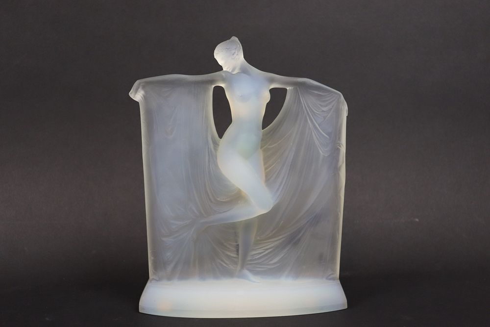 Appraisal: Ren Lalique Signed Opalescent Glass Thais Statuette A Very Fine