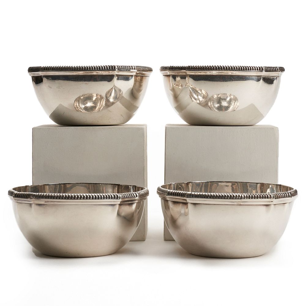 Appraisal: Set Kichigoro Uyeda Japanese Sterling Silver Bowls Kichigoro Uyeda Japan