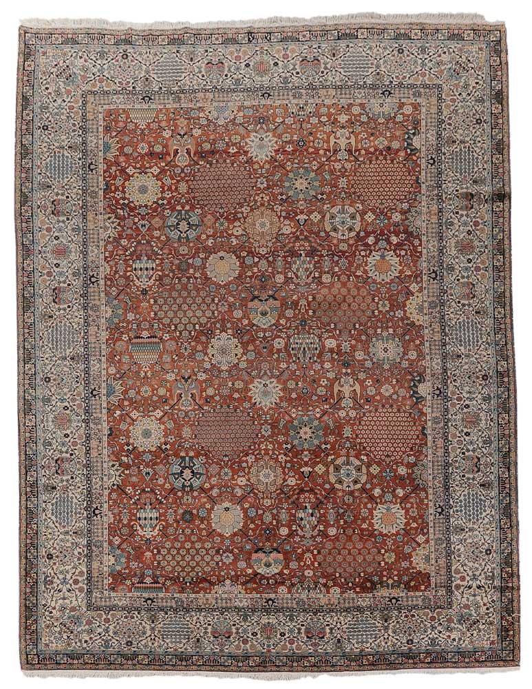 Appraisal: Tabriz Carpet Persian late th century finely woven with connected