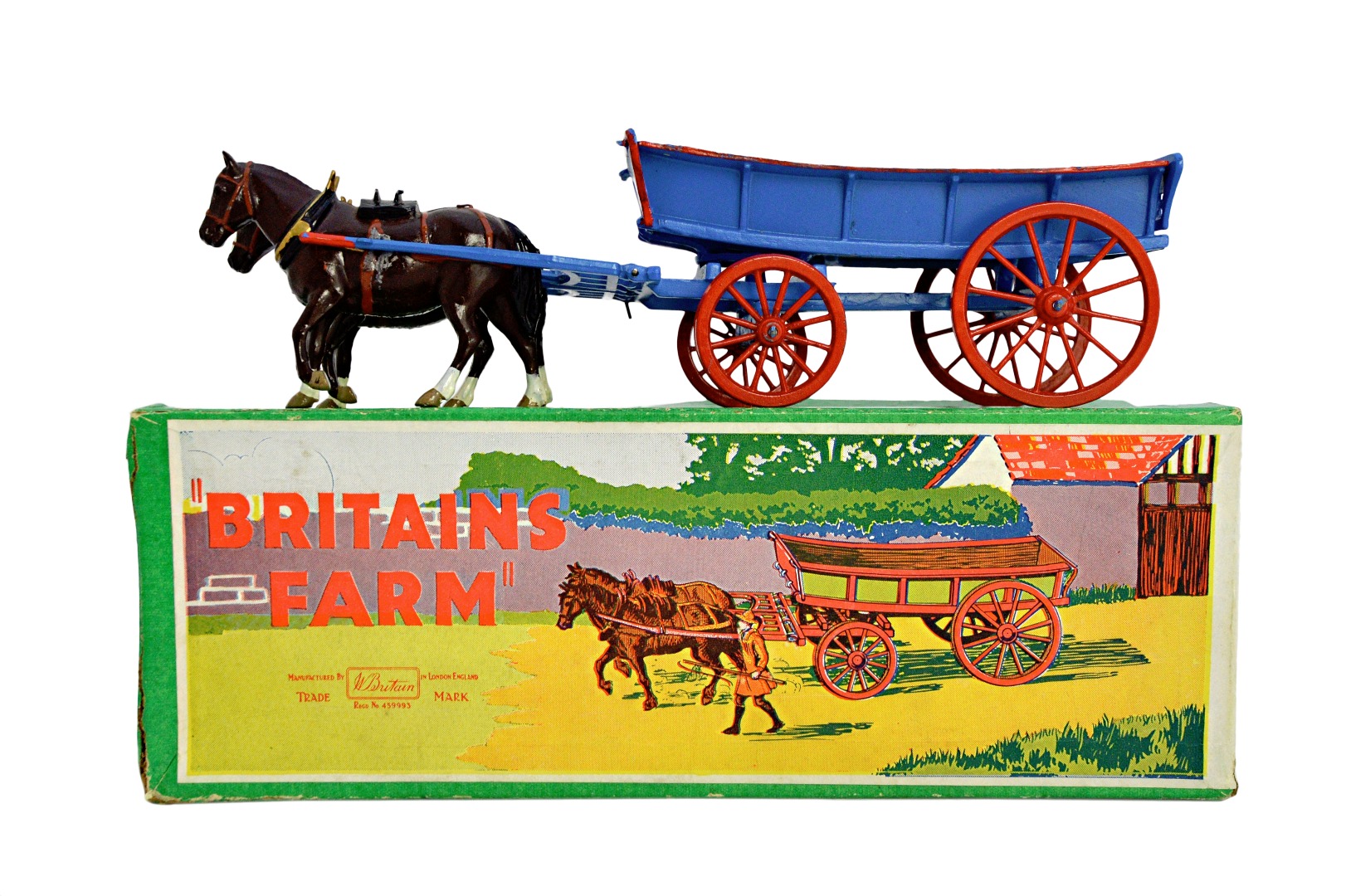 Appraisal: A Britains post-war farm wagon no F blue livery boxed