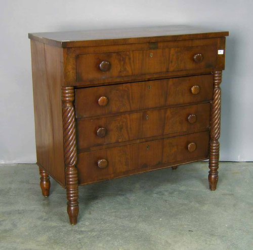 Appraisal: Sheraton mahogany chest of drawers ca h w