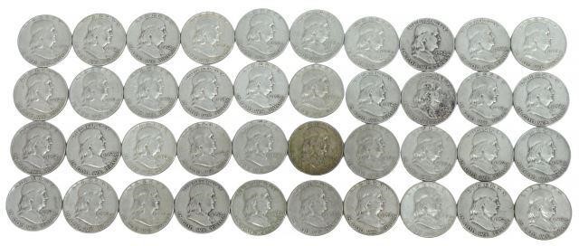 Appraisal: lot of U S Franklin half dollars D P