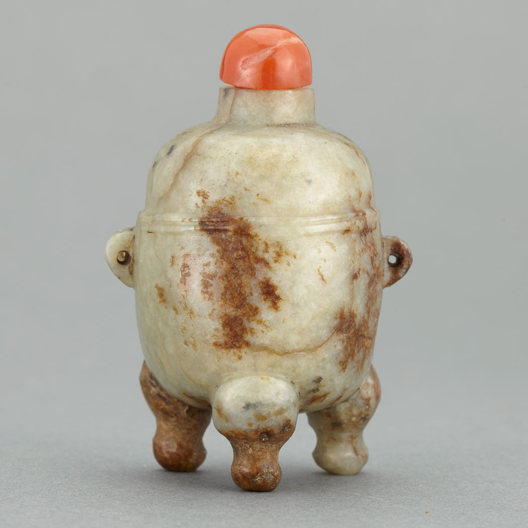 Appraisal: Chinese Green Jade Snuff Bottle th Century The well hollowed