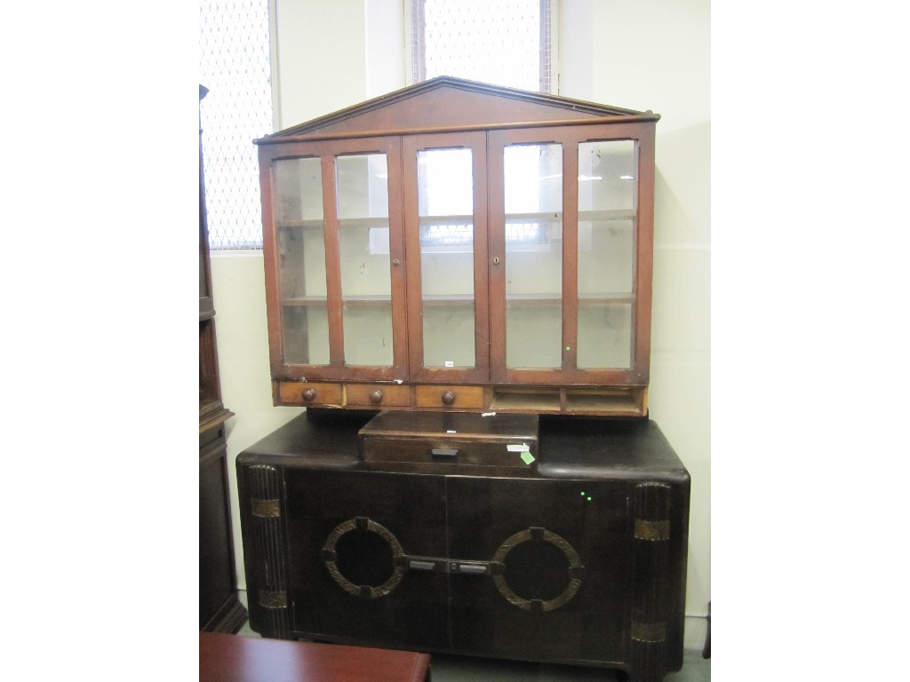 Appraisal: Oak sideboard and a Victorian bookcase top