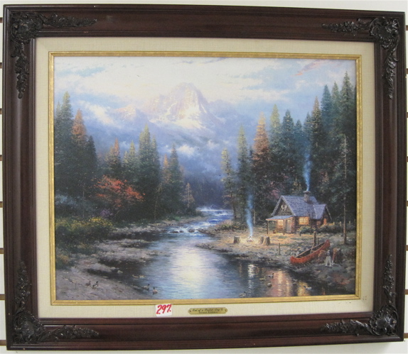 Appraisal: THOMAS KINKADE LIMITED EDITION COLOR PRINT ON MASONITE American th