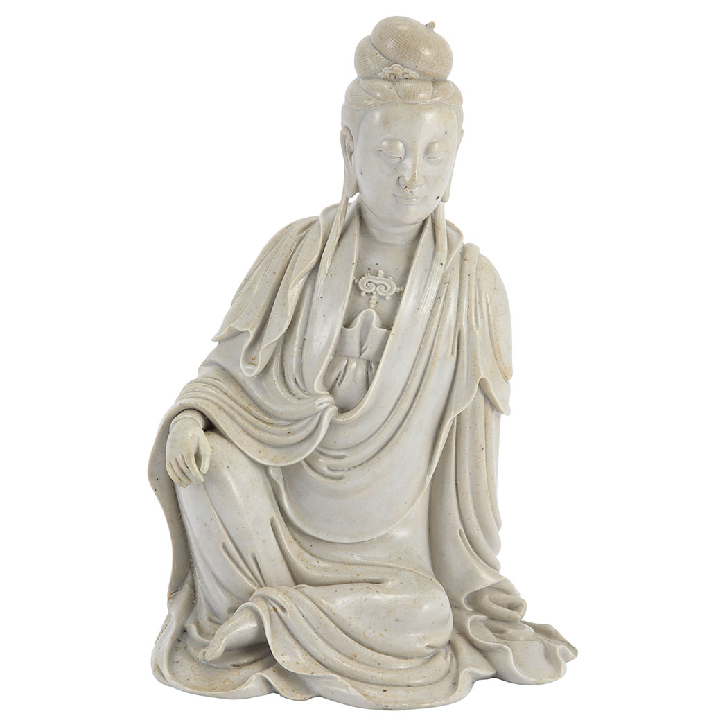 Appraisal: Chinese Dehua Blanc de Chine Guanyin th th Century Seated