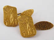 Appraisal: A pair of yellow metal tests carat gold Egyptian revival