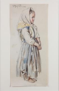 Appraisal: Watercolor Konstantin Makovsky Konstantin Yegorovich Makovsky Russian - Peasant Girl