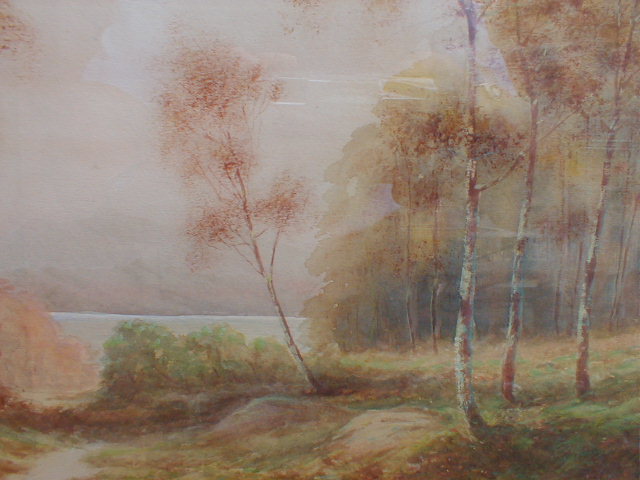 Appraisal: W Wray Landscape with silver birches in the foreground and