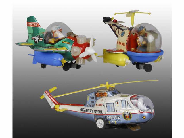 Appraisal: Lot of Japanese Battery-Operated Aircraft Toys Description Includes original boxes