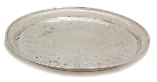 Appraisal: Sale Lot An American Silver Circular Serving Tray Garret Forbes