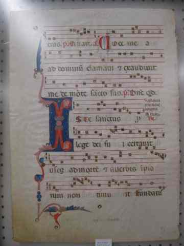 Appraisal: Latin Illuminated Sheet Music on parchment circa th century ''