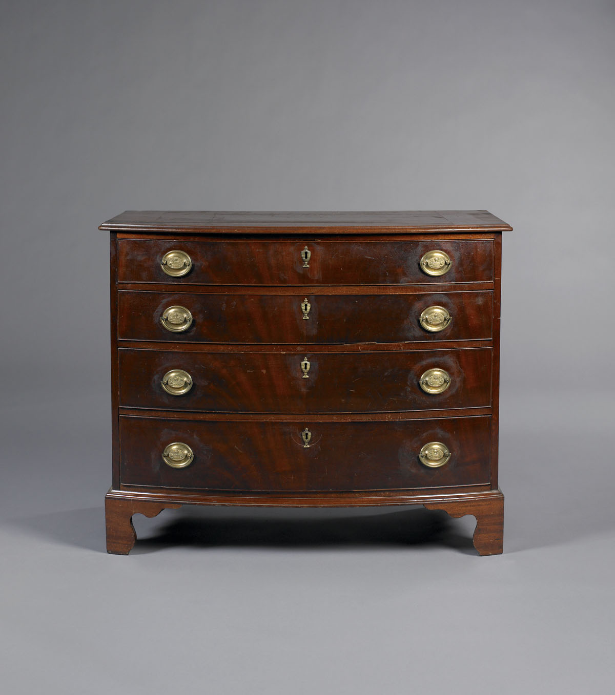 Appraisal: NEW HAMPSHIRE FEDERAL MAHOGANY BOWFRONT CHEST OF DRAWERS The molded