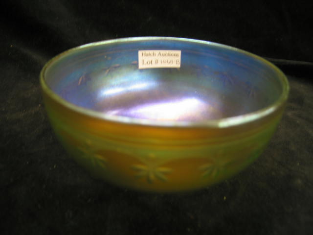 Appraisal: Tiffany Favrile Art Glass Bowl cut pattern strong amethyst iridescent