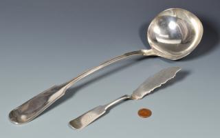 Appraisal: Conning Mobile Silver Ladle and knife Mobile Alabama coin silver