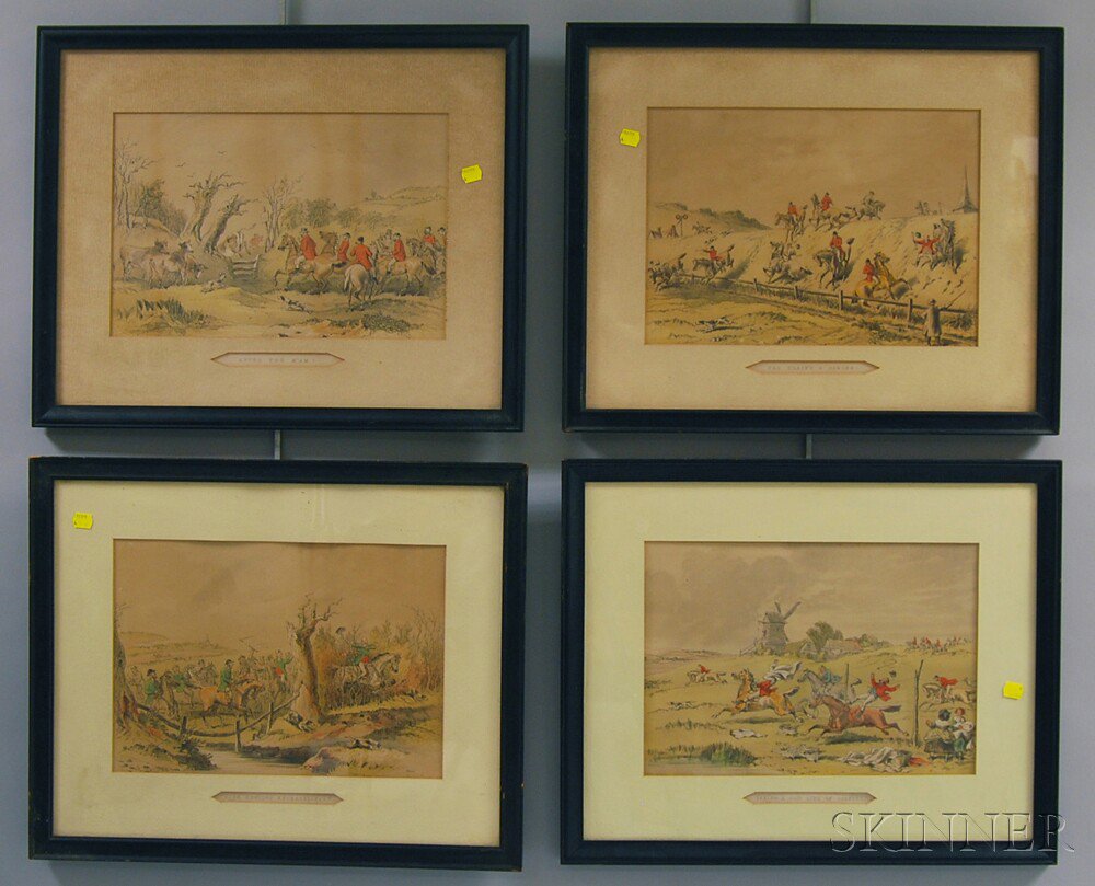 Appraisal: Nine Framed Sporting Prints and a Currier Ives Engraving Single