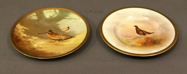 Appraisal: Two Royal Doulton cabinet plates painted with 'Woodcock' by Fred