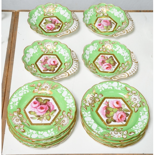 Appraisal: A Spode dessert service c painted to the centre with