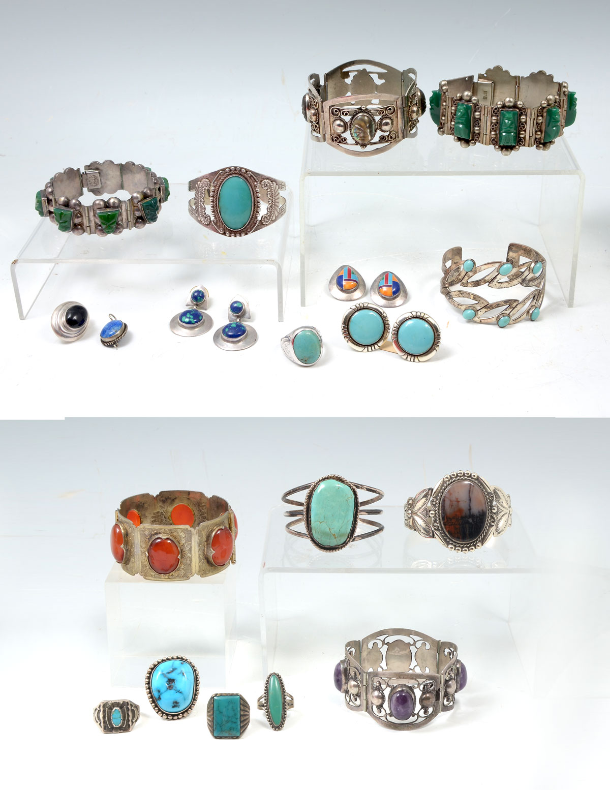 Appraisal: BEAUTIFUL LOT OF MEXICAN STERLING JEWELRY Mexican Southwest Style bracelets