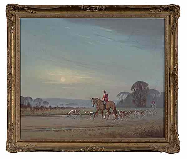 Appraisal: Ninetta Butterworth British b Fox Hunting Scene Oil on canvas