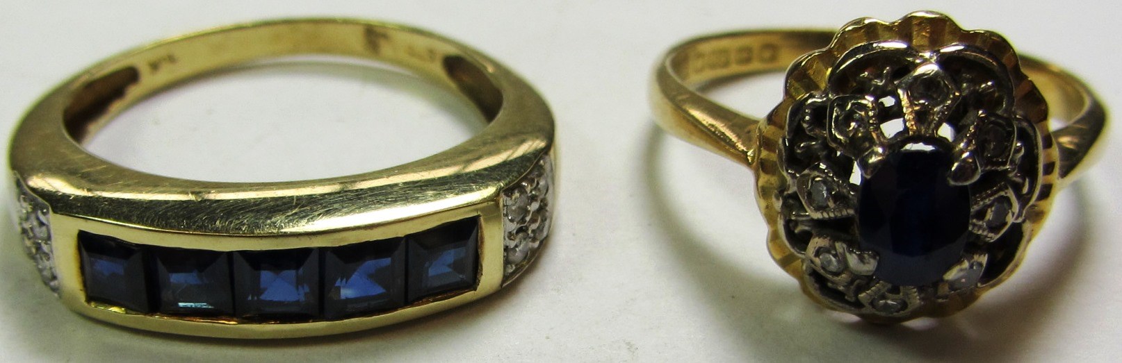 Appraisal: A gold sapphire and diamond set ring mounted with a