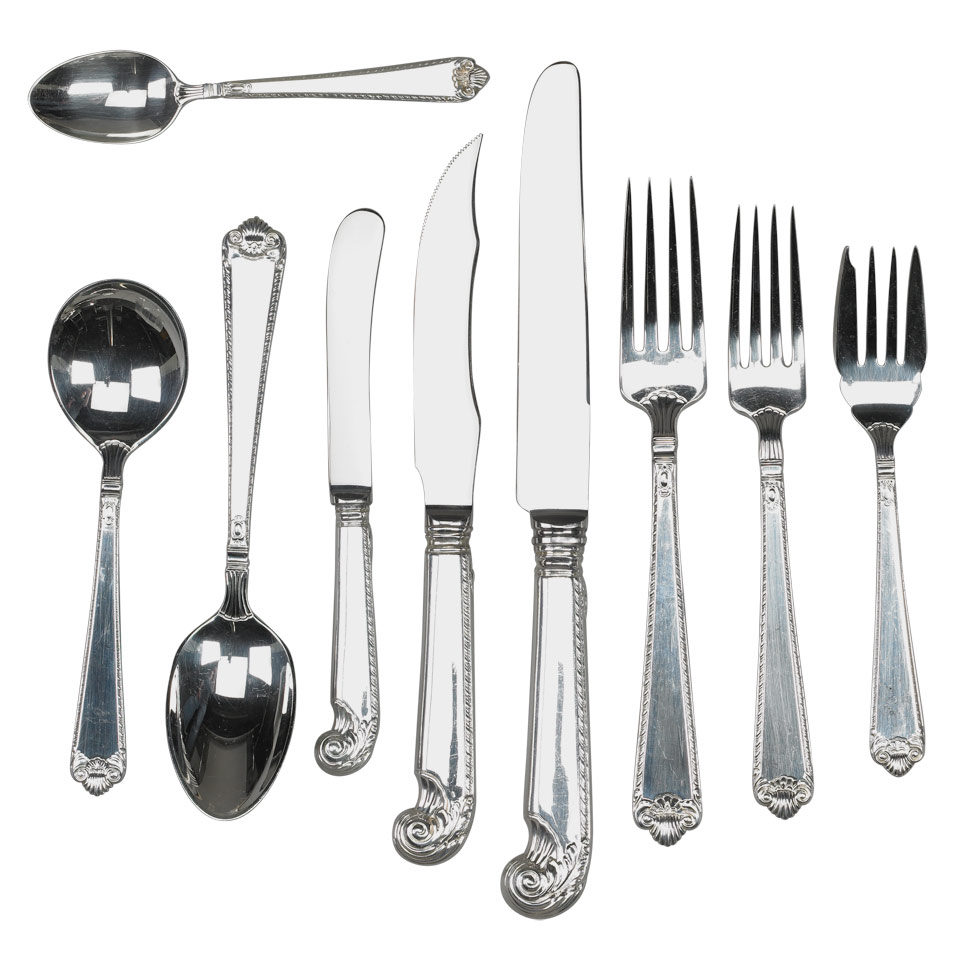 Appraisal: Canadian Silver George II Plain Pattern Flatware Service Henry Birks