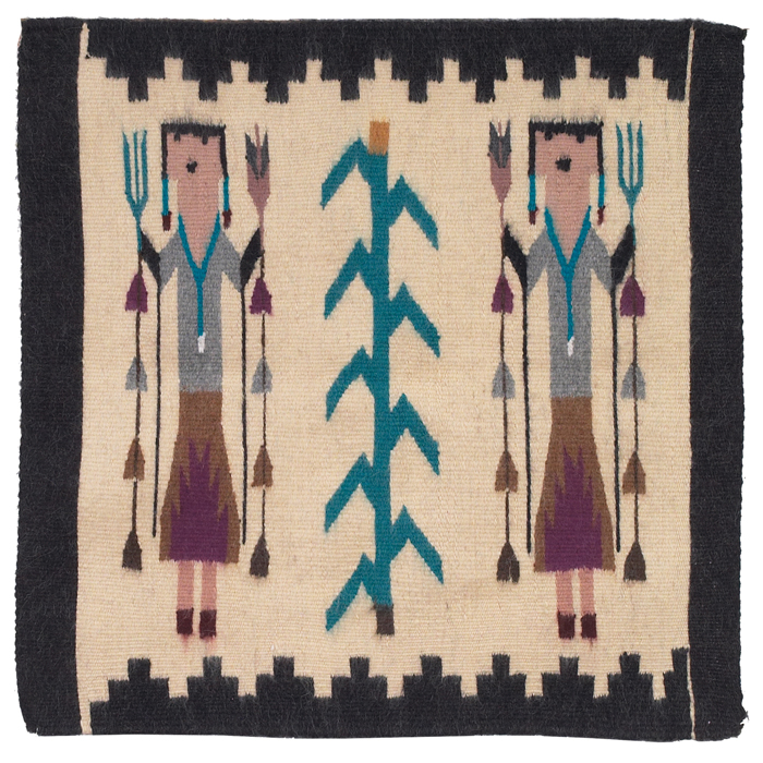 Appraisal: Navajo rug c Yei sampler '' x '' very good