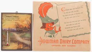 Appraisal: Two Advertising Pieces Two Advertising Pieces Including Bowman Dairy Company