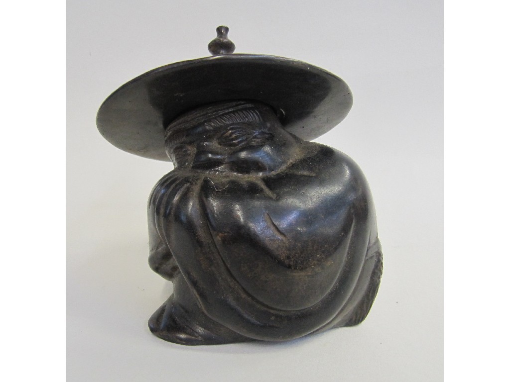 Appraisal: Cast bronze figure of a China man