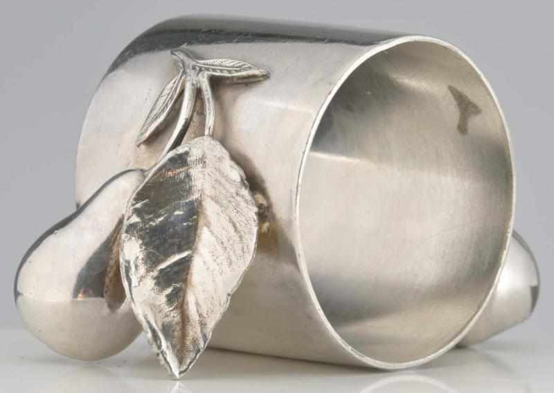 Appraisal: Pear Leaf on Both Sides Figural Napkin Ring Condition Excellent