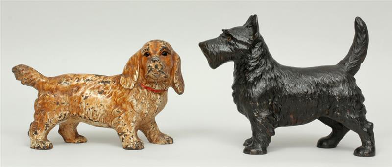 Appraisal: Two Cast-Iron Dog-Form Doorstops Comprising a Spaniel in and a