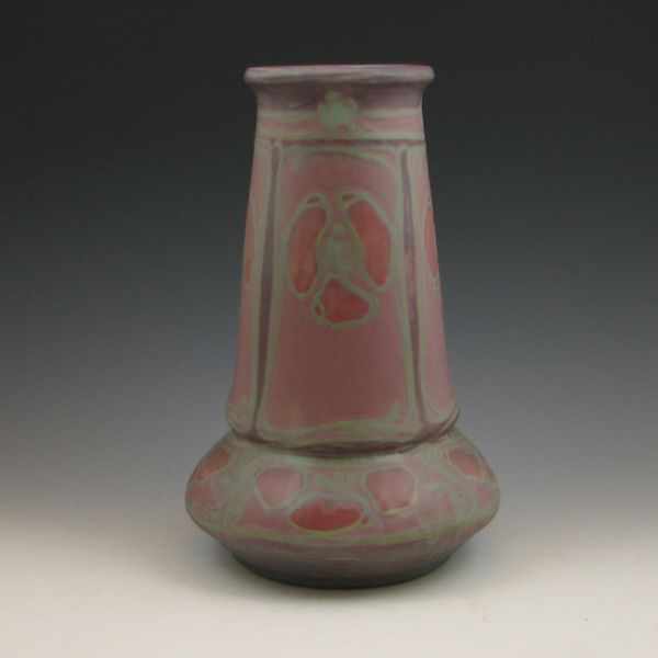 Appraisal: Very rare Weller Xenia vase with red flowers on a