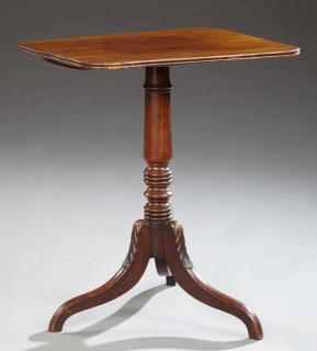 Appraisal: English Carved Mahogany Occasional Table th c the reeded rectangular