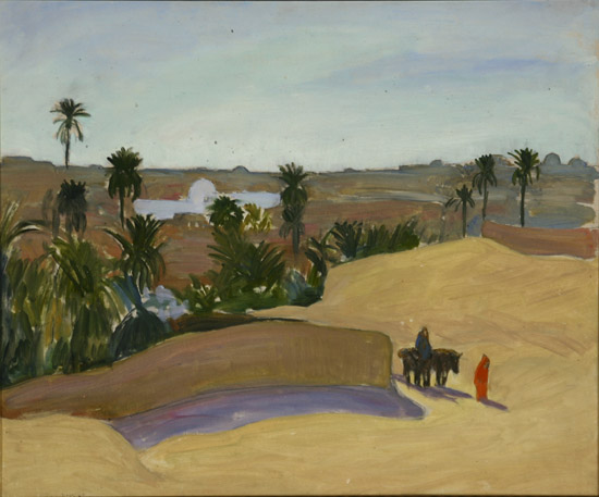 Appraisal: Eda Sterchi American b Views of Tunis Caravan Outside a